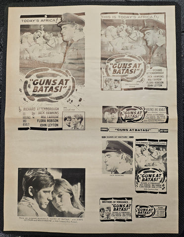 "Guns At Batasi" Original Movie Ad Printer Plate and Ad Clip Art Print