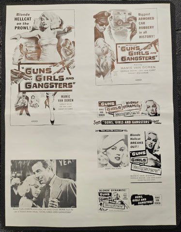 "Guns Girls And Gangsters" Original Movie Ad Printer Plate and Ad Clip Art Print