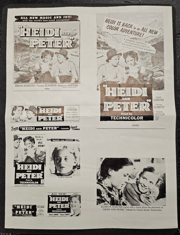 "Heidi And Peter" Original Movie Ad Printer Plate and Ad Clip Art Print