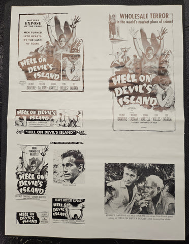 "Hell On Devil's Island" Original Movie Ad Printer Plate and Ad Clip Art Print