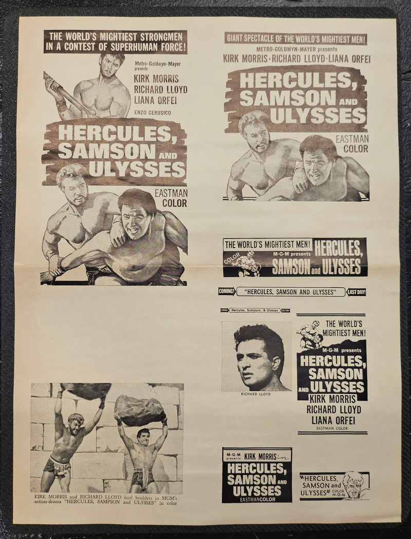 "Hercules, Samson And Ulysses" Original Movie Ad Clip Art Print