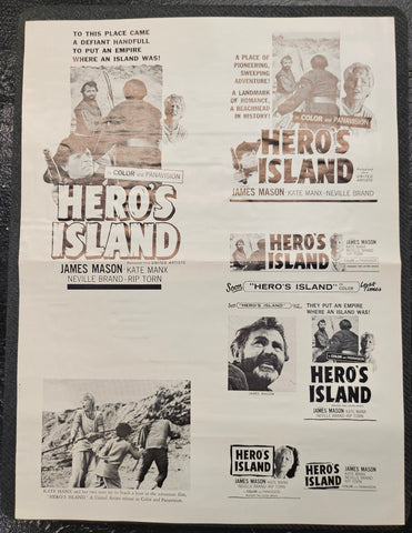 "Hero's Island" Original Movie Ad Printer Plate and Ad Clip Art Print