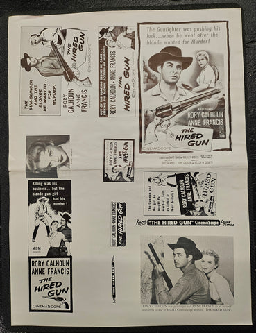"The Hired Gun" Original Movie Ad Printer Plate and Ad Clip Art Print