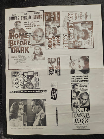 "Home Before Dark" Original Movie Ad Printer Plate and Ad Clip Art Print