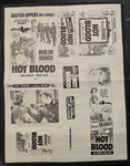 "Hot Blood (The Wild One)" Original Movie Ad Mat Mold and Ad Clip Art Print