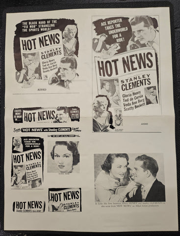 "Hot News" Original Movie Ad Mat Mold and Ad Clip Art Print