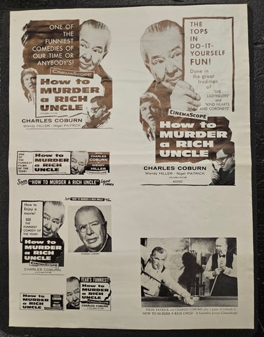 "How To Murder A Rich Uncle" Original Movie Ad Mat Mold and Ad Clip Art Print