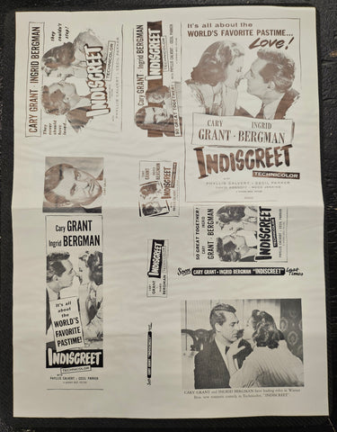 "Indiscreet" Original Movie Ad Mat Mold and Ad Clip Art Print