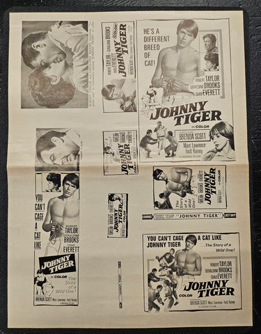 "Johnny Tiger" Original Movie Ad Mat Mold and Ad Clip Art Print