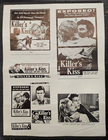 "Killer's Kiss" Original Movie Ad Mat Mold and Ad Clip Art Print