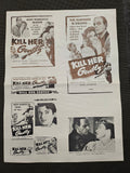 "Kill Her Gently" Original Movie Ad Mat Mold and Ad Clip Art Print