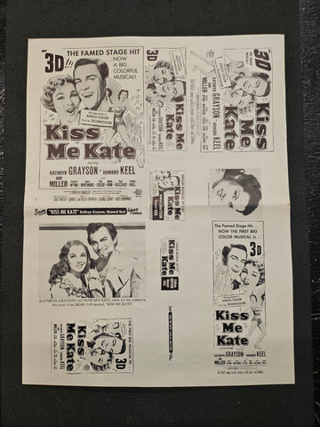 "Kiss Me Kate" Original Movie Ad Mat Mold and Ad Clip Art Print