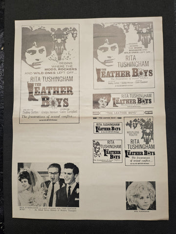 "The Leather Boys" Original Movie Ad Mat Mold and Ad Clip Art Print