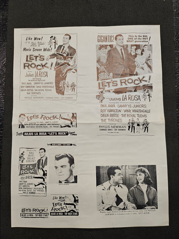 "Let's Rock" Original Movie Ad Mat Mold and Ad Clip Art Print