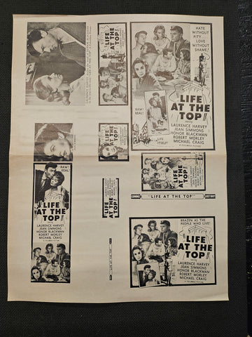 "Life At The Top" Original Movie Ad Mat Mold and Ad Clip Art Print