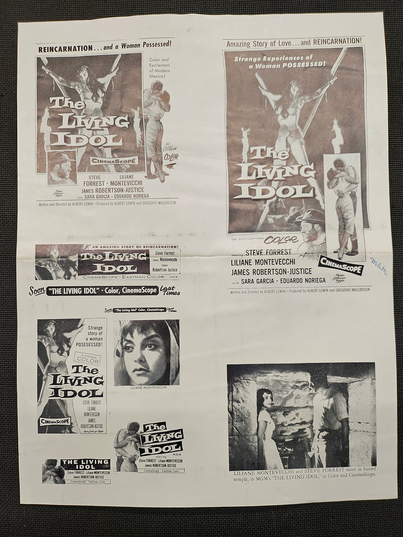 "The Living Idol" Original Movie Ad Mat Mold and Ad Clip Art Print