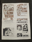 "Lone Texan" Original Movie Ad Mat Mold and Ad Clip Art Print