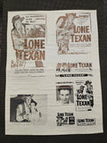 "Lone Texan" Original Movie Ad Mat Mold and Ad Clip Art Print