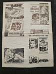 "Love On A Pillow" Original Movie Ad Mat Mold and Ad Clip Art Print