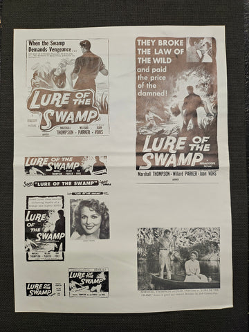 "Lure Of The Swamp" Original Movie Ad Mat Mold and Ad Clip Art Print