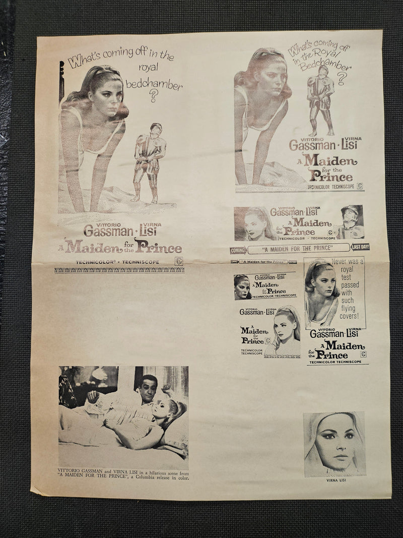 "A Maiden For The Prince" Original Movie Ad Mat Mold and Ad Clip Art Print