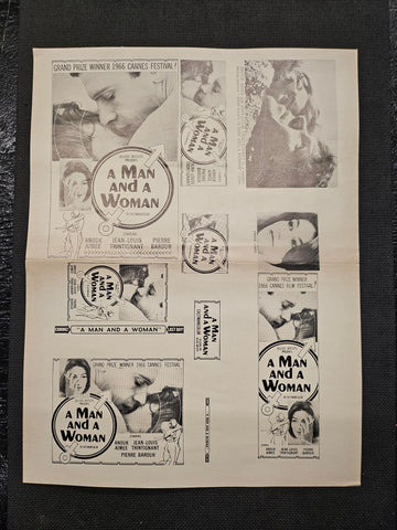 "A Man And A Woman" Original Movie Ad Clip Art Print