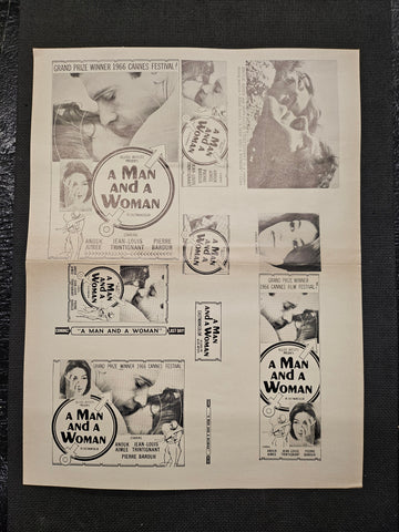"A Man And A Woman" Original Movie Ad Mat Mold and Ad Clip Art Print