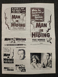 "Man In Hiding" Original Movie Ad Mat Mold and Ad Clip Art Print