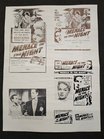 "Menace In The Night" Original Movie Ad Clip Art Print