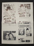 "Mr. Potts Goes To Moscow" Original Movie Ad Mat Mold and Ad Clip Art Print