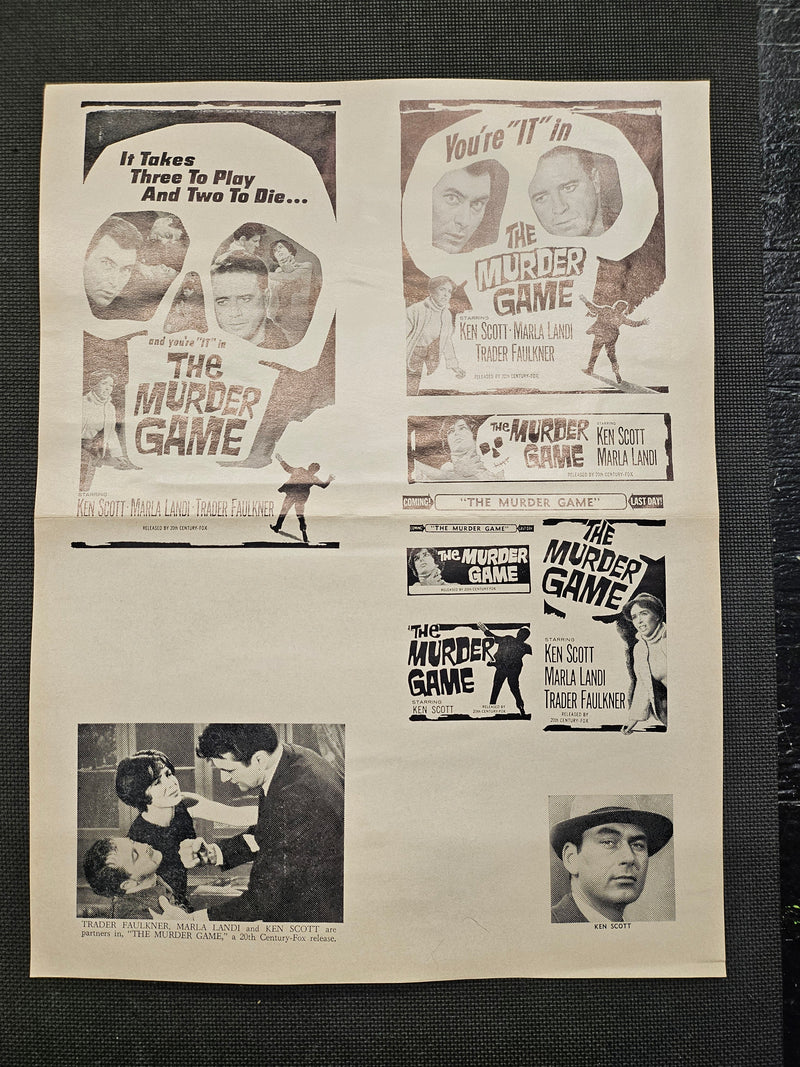 "The Murder Game" Original Movie Ad Clip Art Print