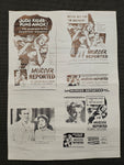 "Murder Reported" Original Movie Ad Mat Mold and Ad Clip Art Print