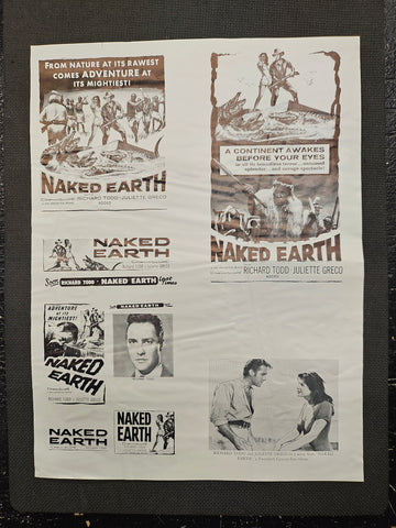 "The Naked Earth" Original Movie Ad Mat Mold and Ad Clip Art Print