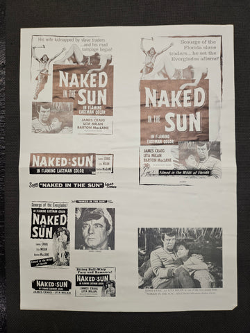 "Naked In The Sun" Original Movie Ad Mat Mold and Ad Clip Art Print