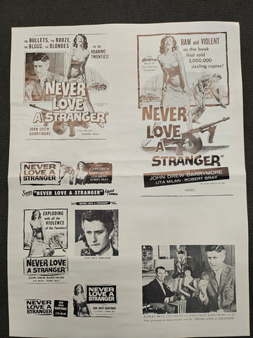 "Never Love A Stranger" Original Movie Ad Mat Mold and Ad Clip Art Print