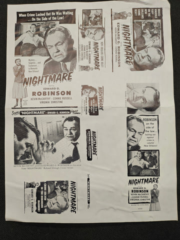 "Nightmare" Original Movie Ad Mat Mold and Ad Clip Art Print