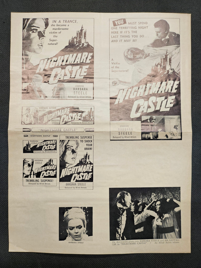 "Nightmare Castle" Original Movie Ad Clip Art Print