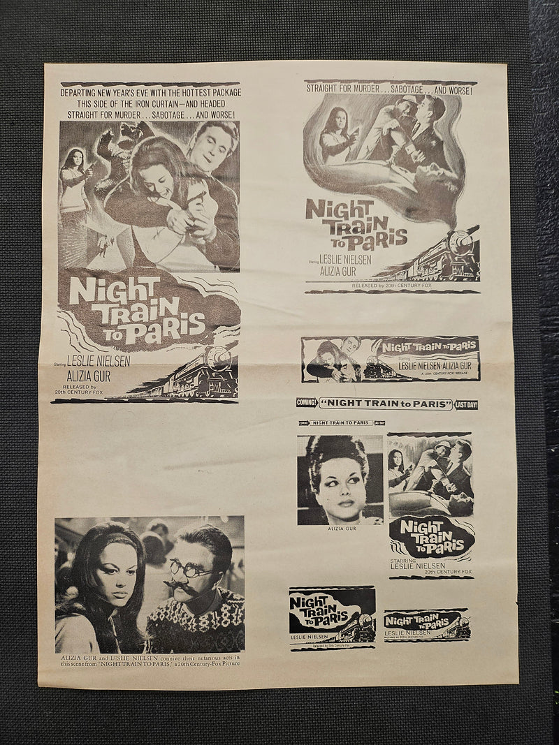 "Night Train To Paris" Original Movie Ad Clip Art Print
