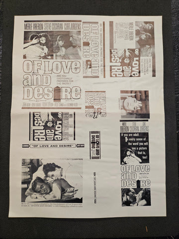 "Of Love And Desire" Original Movie Ad Mat Mold and Ad Clip Art Print