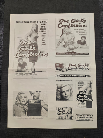 "One Girl's Confession" Original Movie Ad Clip Art Print