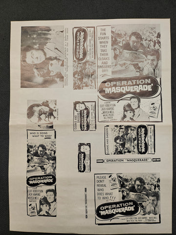 "(Operation) Masquerade" Original Movie Ad Mat Mold and Ad Clip Art Print