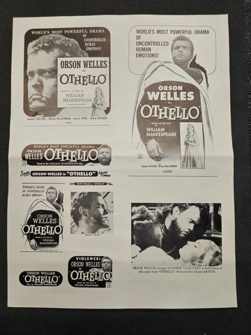 "Othello" with Orson Welles Original Movie Ad Mat Mold and Ad Clip Art Print