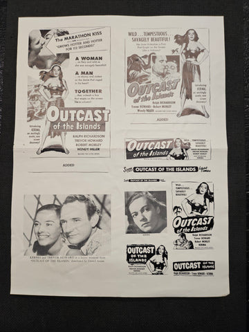 "Outcast Of The Islands" Original Movie Ad Mat Mold and Ad Clip Art Print