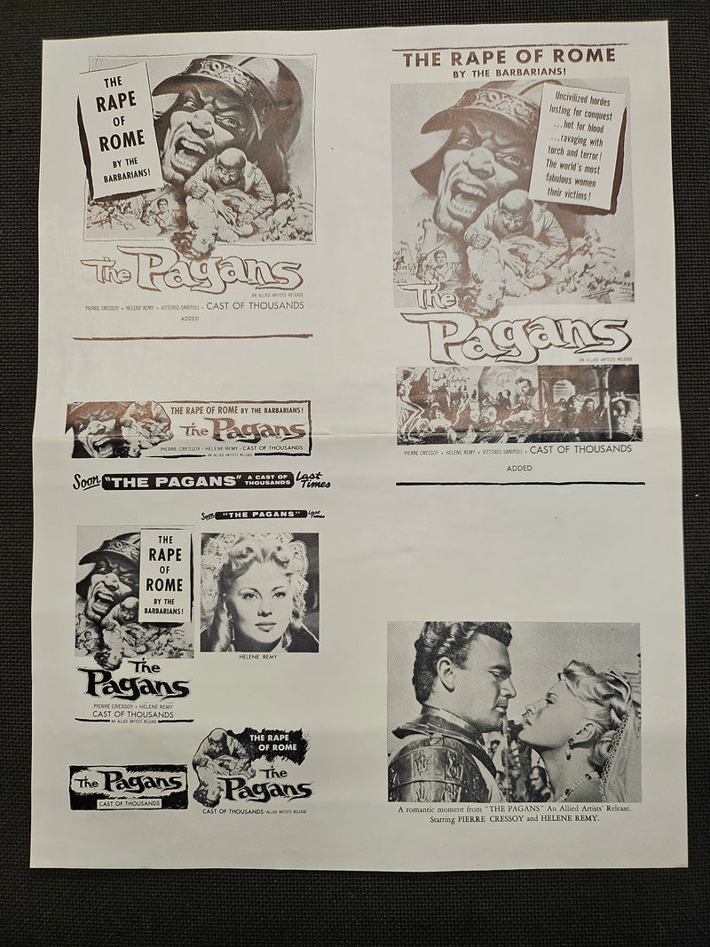 "The Pagans" Original Movie Ad Mat Mold and Ad Clip Art Print