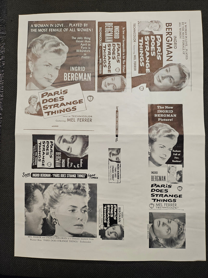 "Paris Does Strange Things (Elena And Her Men)" Original Movie Ad Mat Mold and Ad Clip Art Print