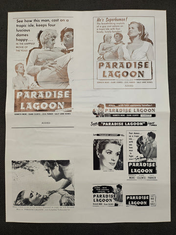 "Paradise Lagoon" Original Movie Ad Mat Mold and Ad Clip Art Print