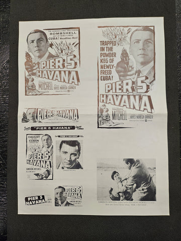 "Pier 5 Havana" Original Movie Ad Mat Mold and Ad Clip Art Print