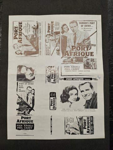 "Port Afrique" Original Movie Ad Mat Mold and Ad Clip Art Print