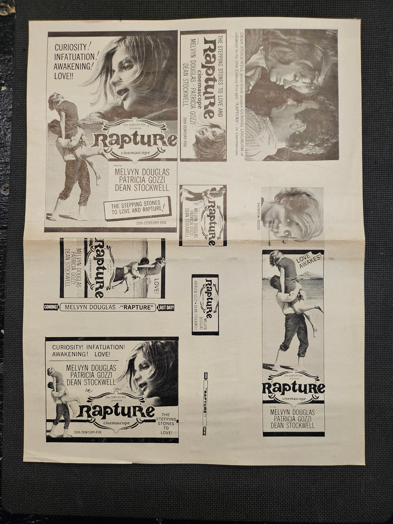 "Rapture" Original Movie Ad Mat Mold and Ad Clip Art Print