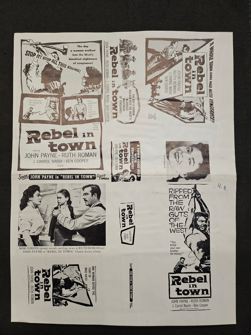 "Rebel In Town" Original Movie Ad Clip Art Print